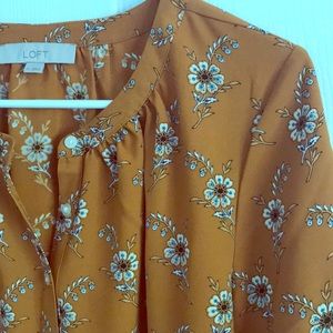 Mustard floral shift dress